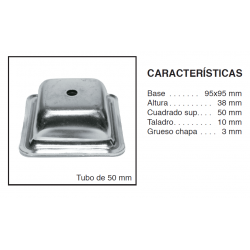Cazoleta cuadrada exterior...