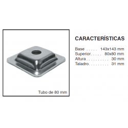 Cazoleta cuadrada exterior...